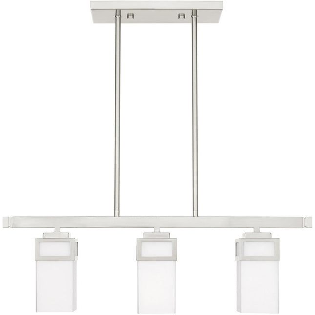 Nickel Three Light Metal Dimmable Chandelier With Shades HomeRoots