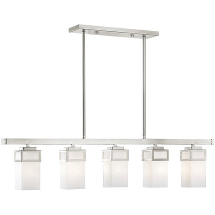Nickel Five Light Metal Dimmable Chandelier With Shades