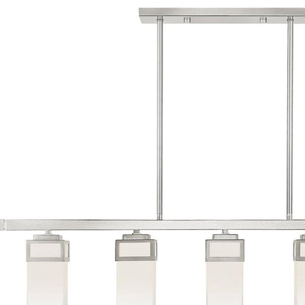 Nickel Five Light Metal Dimmable Chandelier With Shades