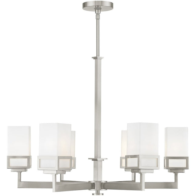 Six Light Dimmable Chandelier With Shades HomeRoots