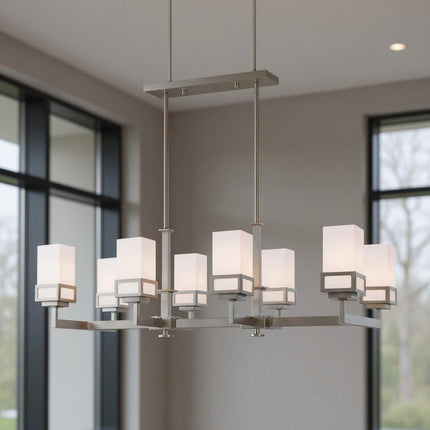 Eight Light Dimmable Chandelier With Shades HomeRoots
