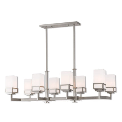 Eight Light Dimmable Chandelier With Shades HomeRoots