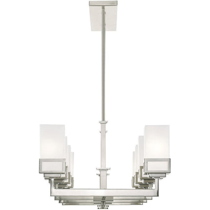 Eight Light Dimmable Chandelier With Shades HomeRoots