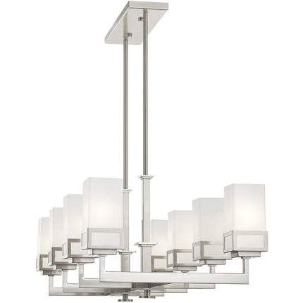 Eight Light Dimmable Chandelier With Shades HomeRoots