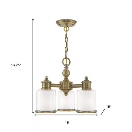 Three Light Dimmable Chandelier With Shades HomeRoots