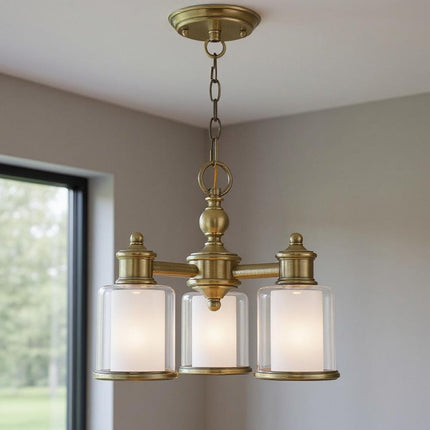 Three Light Dimmable Chandelier With Shades HomeRoots