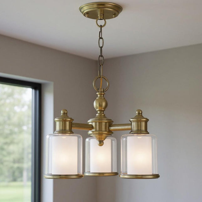 Three Light Dimmable Chandelier With Shades HomeRoots