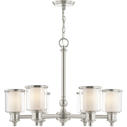 Six Light Dimmable Chandelier With Shades HomeRoots