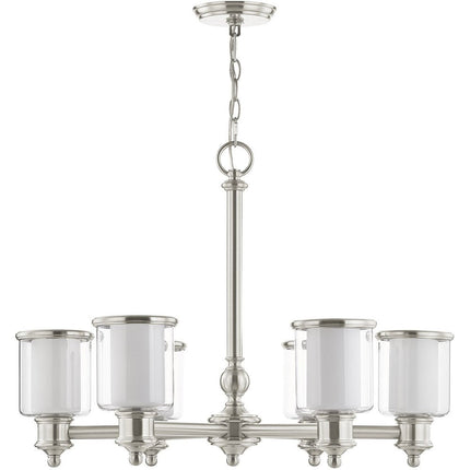 Six Light Dimmable Chandelier With Shades HomeRoots