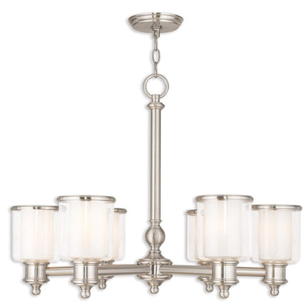 Six Light Dimmable Chandelier With Shades HomeRoots
