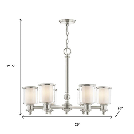 Six Light Dimmable Chandelier With Shades HomeRoots
