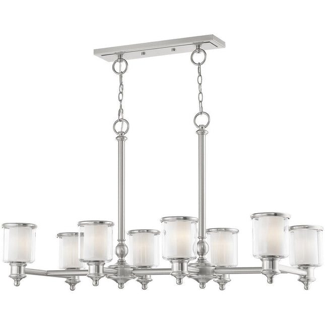 Eight Light Dimmable Chandelier With Shades HomeRoots