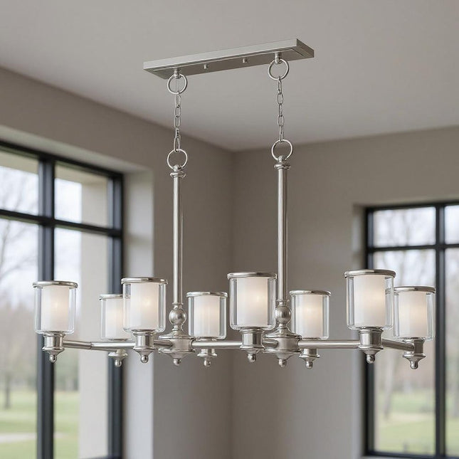 Eight Light Dimmable Chandelier With Shades HomeRoots