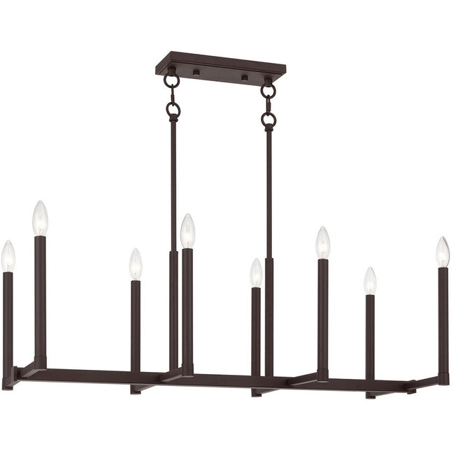 Bronze Eight Light Metal Dimmable Chandelier With Shades HomeRoots