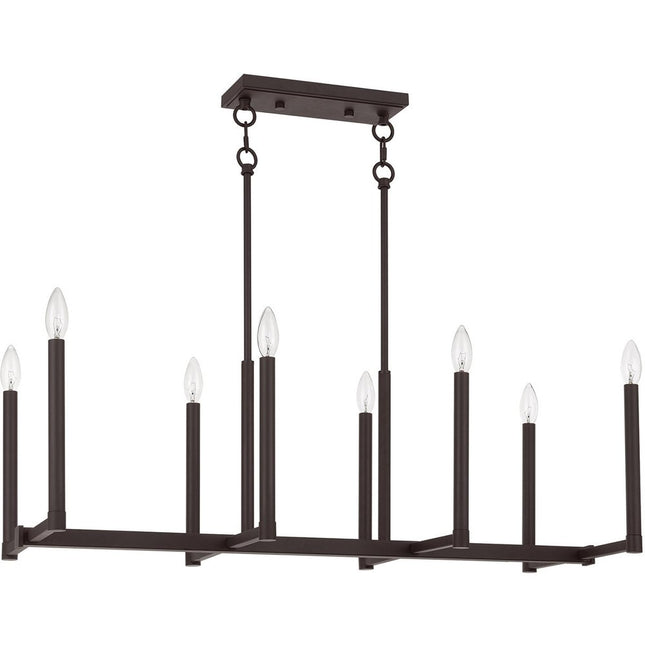 Bronze Eight Light Metal Dimmable Chandelier With Shades HomeRoots