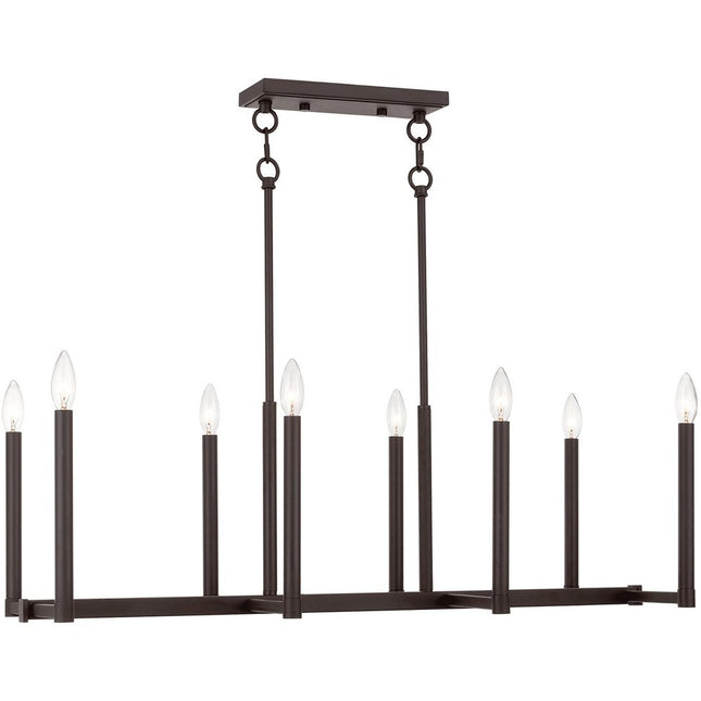 Bronze Eight Light Dimmable Chandelier With Shades HomeRoots
