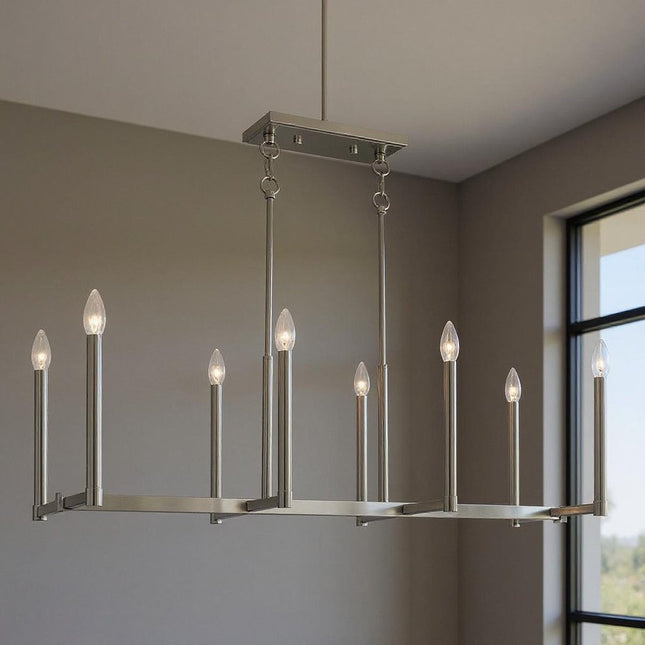 Eight Light Dimmable Chandelier With Shades HomeRoots