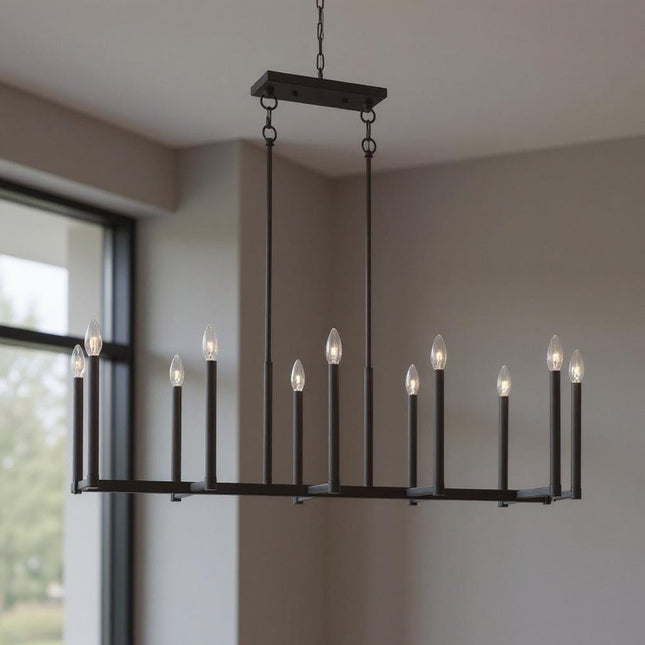 Bronze Ten Light Dimmable Chandelier With Shades HomeRoots