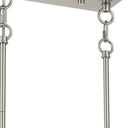 Nickel Ten Light Metal Dimmable Chandelier With Shades
