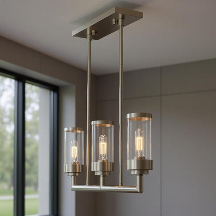 Three Light Dimmable Chandelier With Shades HomeRoots