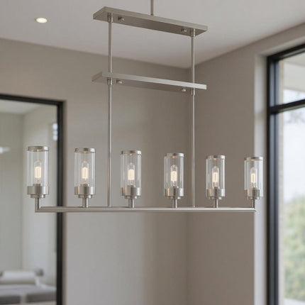Six Light Dimmable Chandelier With Shades HomeRoots