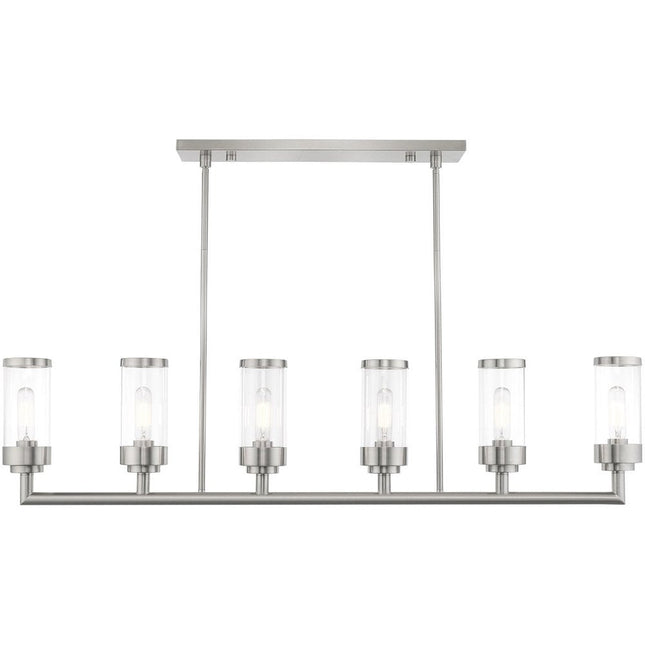 Six Light Dimmable Chandelier With Shades HomeRoots
