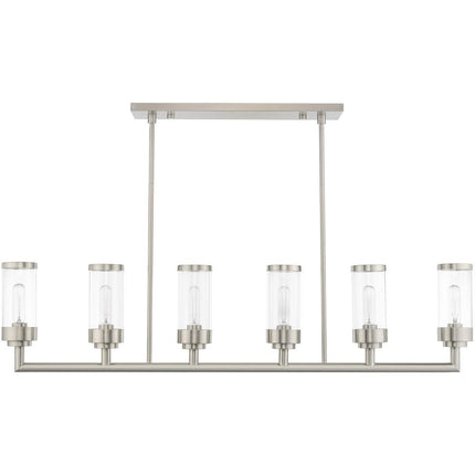 Six Light Dimmable Chandelier With Shades HomeRoots