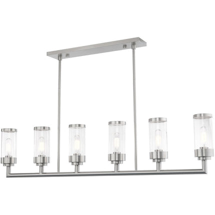 Six Light Dimmable Chandelier With Shades HomeRoots