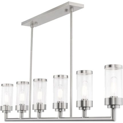 Six Light Dimmable Chandelier With Shades HomeRoots