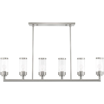 Six Light Dimmable Chandelier With Shades HomeRoots