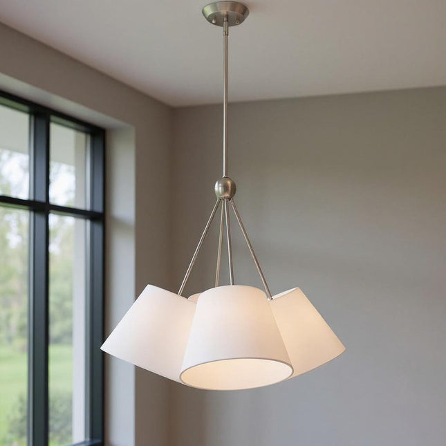 Four Light Dimmable Chandelier With Shades HomeRoots