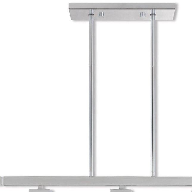 Silver Three Light Metal Dimmable Chandelier With Shades HomeRoots