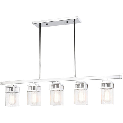 Silver Five Light Metal Dimmable Chandelier With Shades