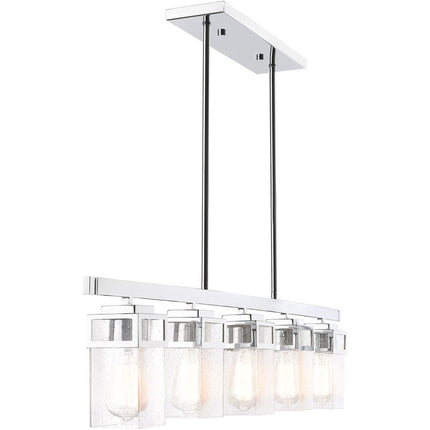 Silver Five Light Metal Dimmable Chandelier With Shades