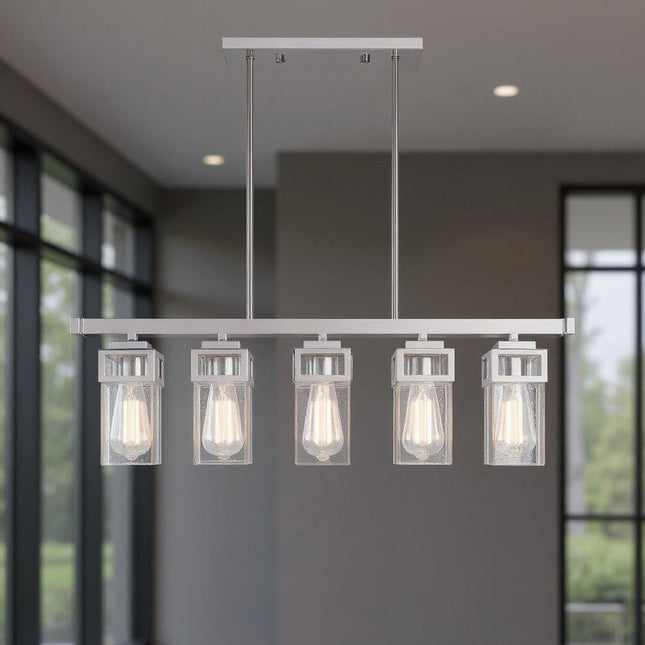 Five Light Dimmable Chandelier With Shades HomeRoots