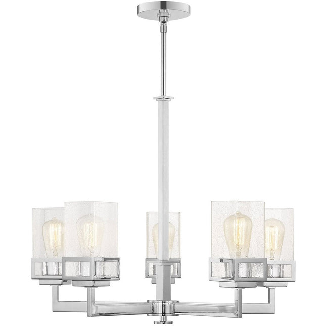 Five Light Dimmable Chandelier With Shades HomeRoots