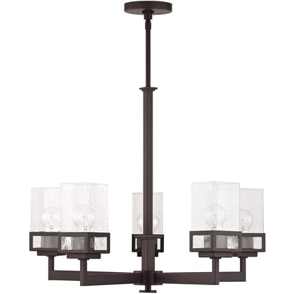 Bronze Five Light Dimmable Chandelier With Shades HomeRoots