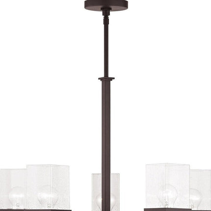 Bronze Five Light Dimmable Chandelier With Shades HomeRoots