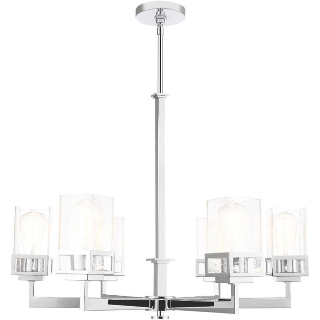 Six Light Dimmable Chandelier With Shades HomeRoots