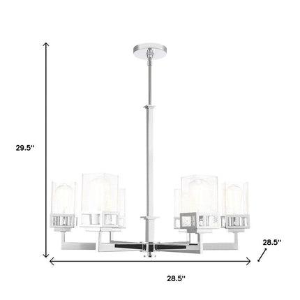 Six Light Dimmable Chandelier With Shades HomeRoots