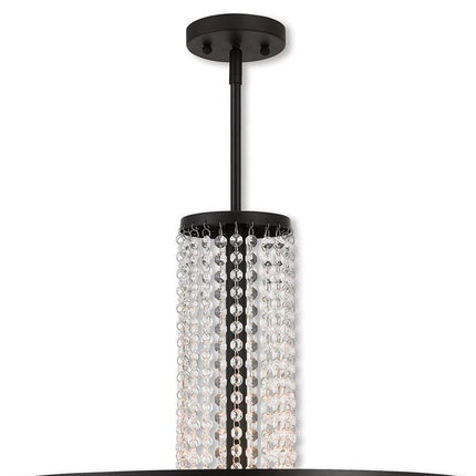 Bronze Five Light Metal Dimmable Chandelier With Shades