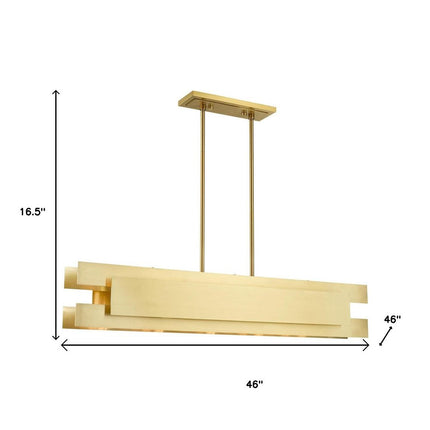 Brass Five Light Metal Dimmable Chandelier With Shades