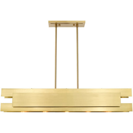 Brass Five Light Metal Dimmable Chandelier With Shades