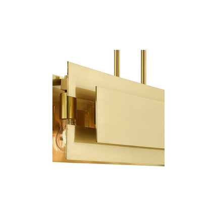 Brass Five Light Metal Dimmable Chandelier With Shades