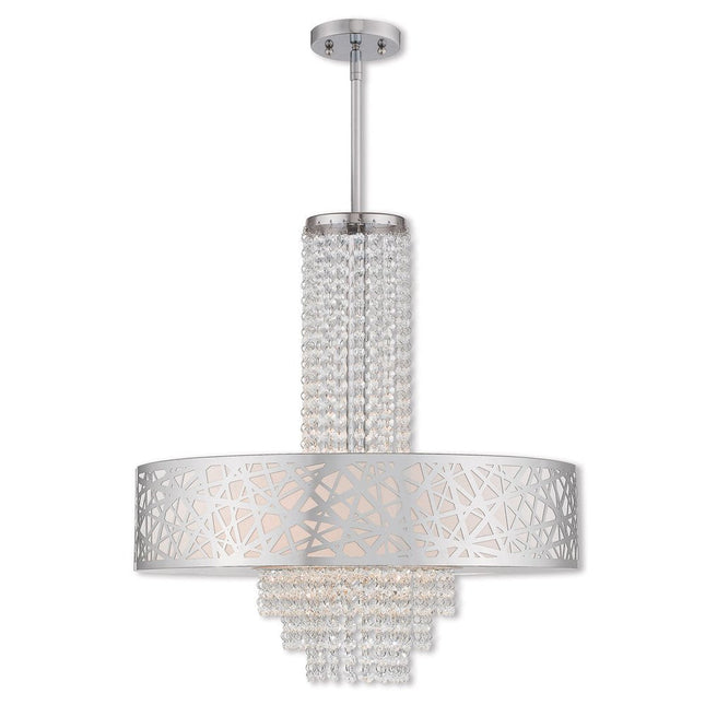 Five Light Dimmable Chandelier With Shades HomeRoots
