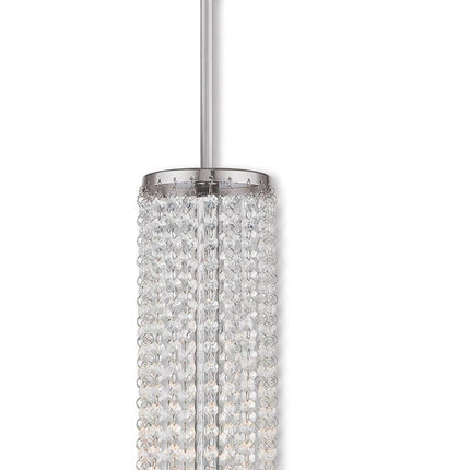 Silver Five Light Metal Dimmable Chandelier With Shades