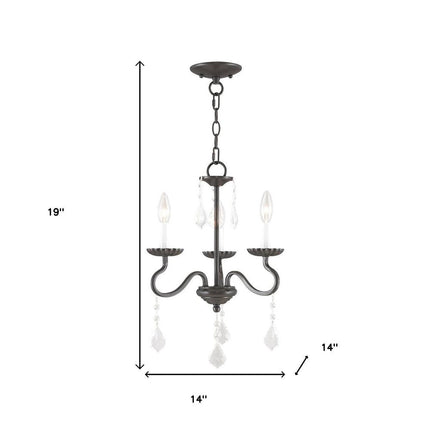 Three Light Dimmable Chandelier With Shades HomeRoots