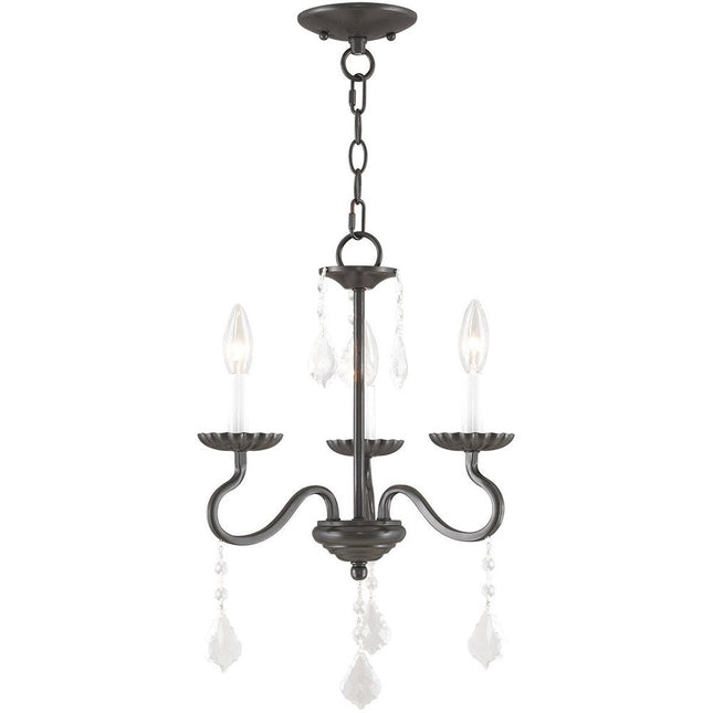 Three Light Dimmable Chandelier With Shades HomeRoots