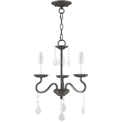 Three Light Dimmable Chandelier With Shades HomeRoots