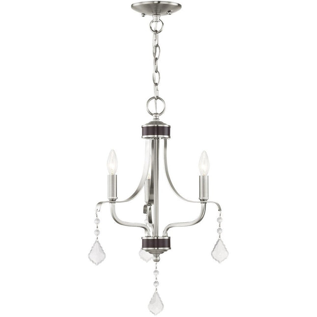 Three Light Dimmable Chandelier With Shades HomeRoots